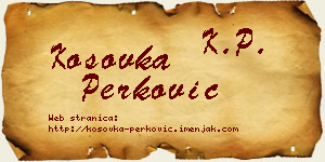 Kosovka Perković vizit kartica